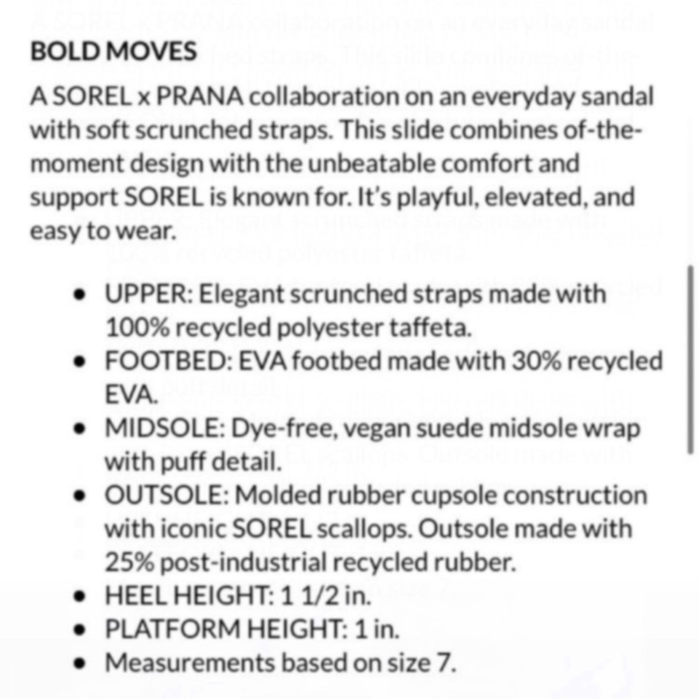 New Sorel X PrAna Roaming Two strap Vegan Boho Gorpcore Slide Chunky Platform - Picture 6 of 8